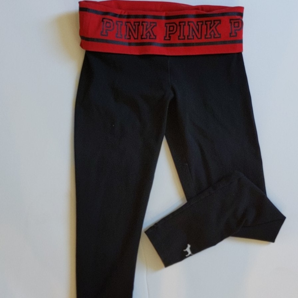 Black & red Pink yoga leggings